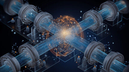 Wall Mural - quantum entanglement illustration: a stunning illustration visualizes the intricate concept of quant