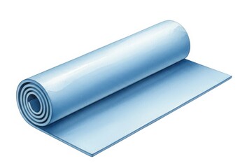 Wall Mural - rolled blue mat - a light blue mat rolled up on a white background. perfect for various applications