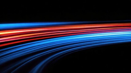 Wall Mural - colorful light trails against dark background creating dynamic movement and energy feel 4k video foo