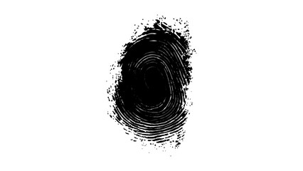 Wall Mural - one black fingerprint on white background. human fingerprint on a clean white background. simple and