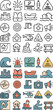 © Fauzan Alexander - Natural Disaster Flood Tsunami Emergency Safety Icons Set.