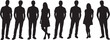 © Silhouette stock - Group of diverse people standing together silhouette isolated on transparent background.