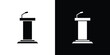 © iconic - Lectern icon. simple glyph icon. Vector solid isolated black illustration.