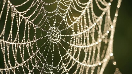 spider web with dew drops