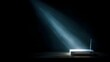 © Thares2020 - Wireless router emitting glowing network signals in the dark
