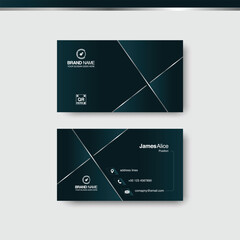 Elegant dark green and gold business card design for professional branding and company identity