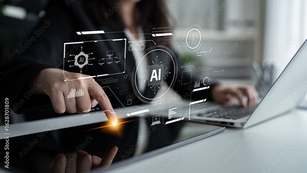 AI interface showing how artificial intelligence powers systems. AI ...