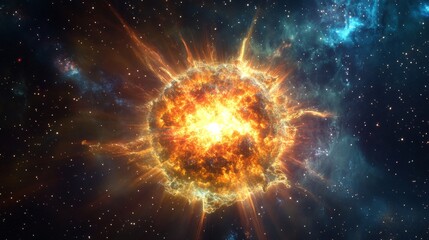 Wall Mural - a massive star going supernova, cosmic fireworks