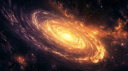 Wall Mural - a vibrant, swirling galaxy with intense light and shadows