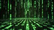 © kamral - A neon green digital matrix code falling against a dark background