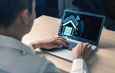 Wall Mural - cloud computing, cloud strategy, and cloud technology transforming digital infrastructure with scala