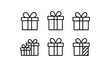 © Frodo - Minimalist gift box icons with various ribbon styles for celebration designs