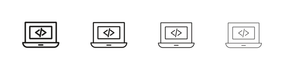 Display code icon design. Modern line. EPS10