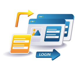 Wall Mural - login process in account.eps
