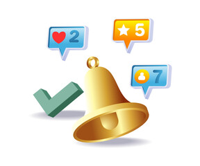 Wall Mural - internet social media notification symbols.eps