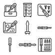 © Architect - Vector set metal icon magnetic icons insulated mat tip screwdriver toolbox construction