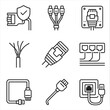 © Nata - Cover cluster icon collection network lan cable end motherboard unshielded vector connector