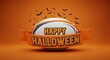 © designstock - Rugby halloween football sport game ball holiday celebration autumn fall spooky scary bats night moon ribbon orange player team competition athlete
