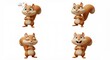© Anggun - Four cartoon squirrel poses
