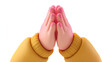 © suldev - Folded Hands Gesture Icon. Praying hands. 3d rendering isolated on white background. Cartoon plastic style icon Stock Illustration
