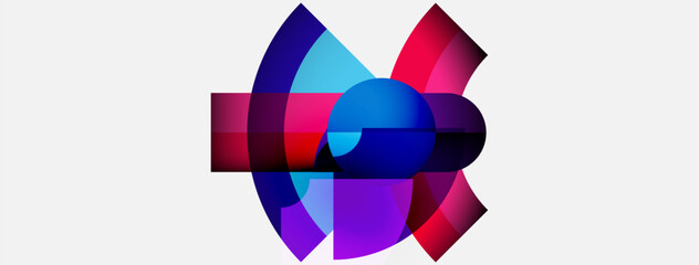 Wall Mural - abstract design features overlapping colorful shapes. vivid gradients create dynamic visual impact. 