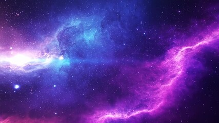 Wall Mural - Cosmic Nebula: Vibrant Space Exploration with Starry Background