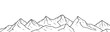 © UniQ Arts - Mountain range sketch vector line art illustration. Mountain sketch, mountain vector, mountain line, mountain transparent background.