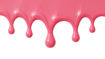 Wall Mural - luscious flowing pink liquid with glossy drips against an isolated background