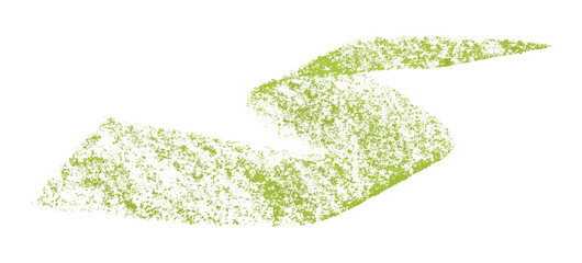 Green crayon brush stroke isolated on transparent background