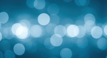 Wall Mural - Abstract Blue Bokeh Background: Soft, Glowing Circles, Dreamy, Elegant, Modern.