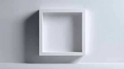 Wall Mural - Floating white square frame with drop shadow