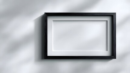 Wall Mural - floating picture frame with drop shadow on white background
