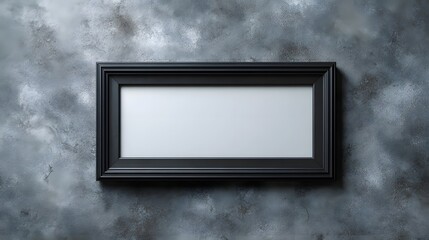 Wall Mural - empty rectangular frame for artwork mockup with studio lighting
