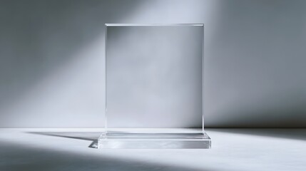 Wall Mural - minimalist acrylic photo frame in a sleek studio setting