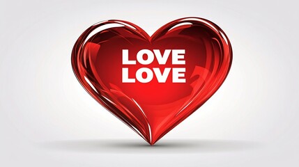  A glossy, red heart with 