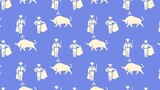 Bull fighting pattern design multicolored
