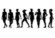 © Foysal - Silhouettes of women in various poses on white
