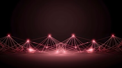 Wall Mural - the image displays a network of glowing red lines connecting luminous points, resembling a futuristi