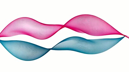Wall Mural - abstract waves: a mesmerizing dance of pink and teal lines in a modern digital art piece