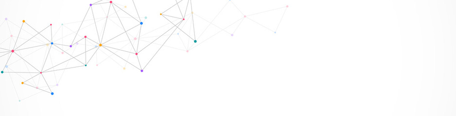 Wall Mural - minimalistic design with connecting the dots and lines. abstract geometric background of science and