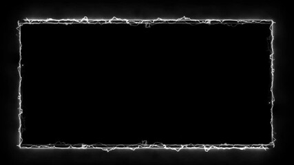 glowing square neon line rectangle frame animation screen looping. neon glowing frame background motion animation and flashing. Bright neon light effect isolated on black, moving neon lights overley