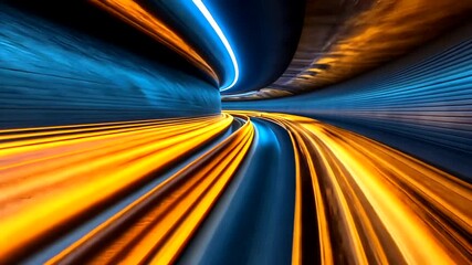 Wall Mural - futuristic tunnel vision: motion blur and light trails in a modern design