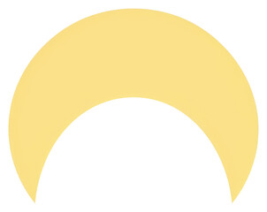 Wall Mural - png minimalist yellow crescent moon illustration