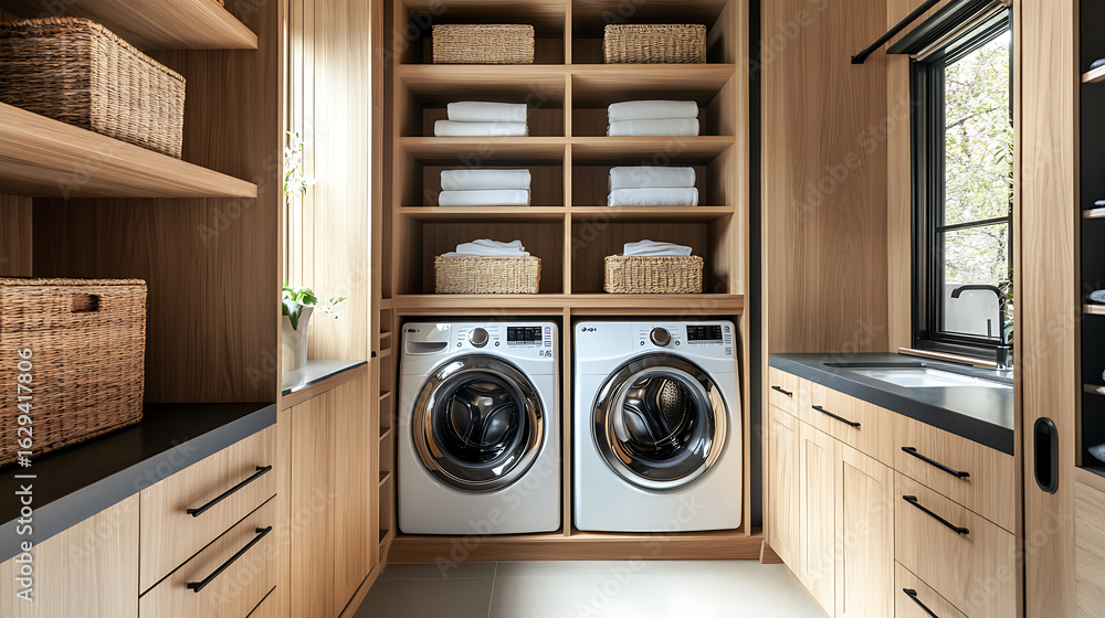 Laundry room design ideas: modern laundry room with washer dryer and ...
