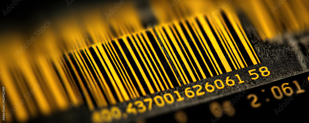 Detailed view of a barcode showcasing its intricate patterns and lines ...