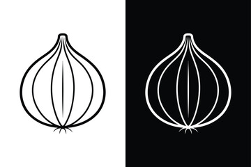 Line Icon of Onion Bulb. Organic Garden Vegetable Illustration for Food Labels and Apps
