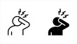 © Ainul - dizziness icon set, graphic pictogram of man with vertigo symptom of migraines, vector illustration on white background