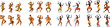 © Trend555 - Decorative Art of Figures in Ethnic Costumes Performing Traditional Dances, Isolated on White Background