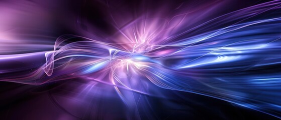 Wall Mural - abstract cyber space background blue violet purple on black tone.