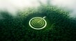 © Atelier - Aerial View of Forest with Target and Arrow Sustainability Concept